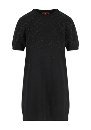 Gucci logo-pattern mini dress - Black