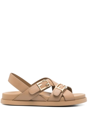 FENDI leather sandals - Brown