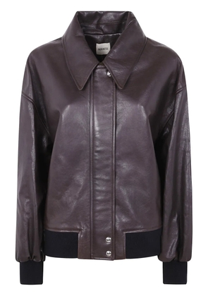 KHAITE Shelman leather jacket - Brown