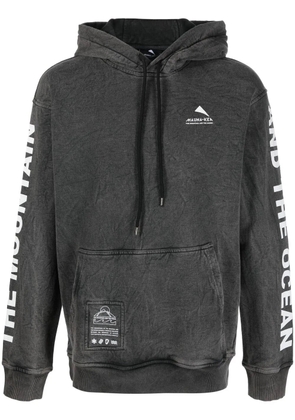 Mauna Kea bleached-effect logo print hoodie - Grey