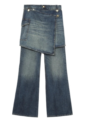 GANNI flared skirt jeans - Blue