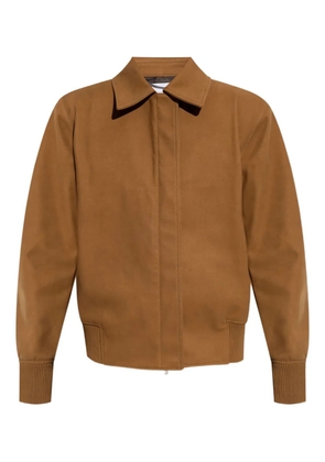 Stella McCartney collared ribbed-trim jacket - Brown