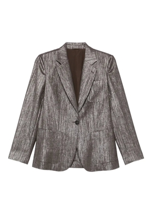 Brunello Cucinelli metallic single-breasted blazer - Brown