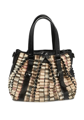 Burberry Pre-Owned House Check ruched shoulder bag - Black