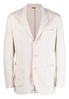 Brunello Cucinelli single-breasted cashmere jersey blazer - Neutrals