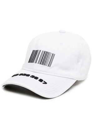 VTMNTS barcode-print baseball cap - White