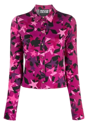 Versace Jeans Couture star-print stretch shirt - Pink