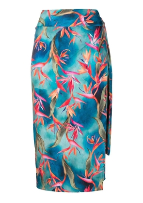 Lygia & Nanny Orixá mid-length pareo - Blue