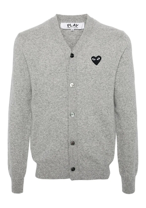 Comme Des Garçons Play heart-emblem v-neck cardigan - Grey
