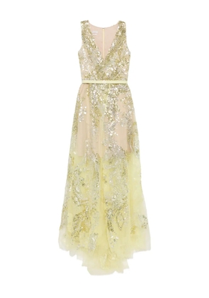 Saiid Kobeisy embroidered maxi dress - Yellow