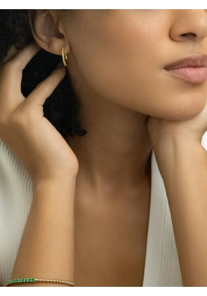 Lisa Nik 18K yellow gold Ombré sapphire hoop earrings