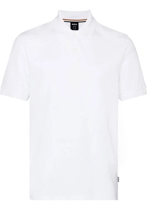 BOSS Pallas embroidered logo polo shirt - White