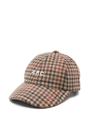 A.P.C. houndstooth-pattern baseball cap - Brown