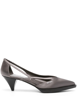 Prada 60mm satin cut-out pumps - Grey