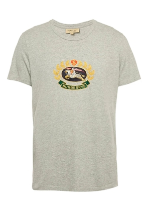 Burberry Pre-Owned logo-embroidered T-shirt - Grey