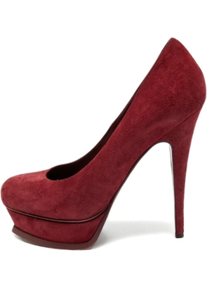 Saint Laurent Pre-Owned Tribtoo platform pumps - Red
