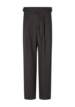 Emporio Armani pinstripe-pattern buckle trousers - Grey