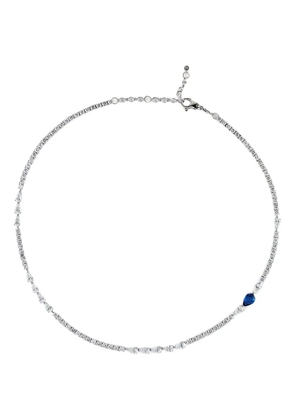 Jewels Aficionado 18K white gold diamond and sapphire necklace - Silver