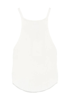 Courrèges ribbed halter tank top - White