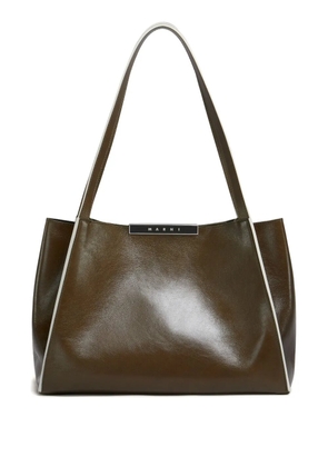 Marni leather tote bag - Brown