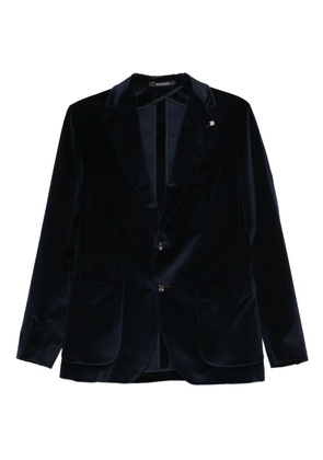 Tagliatore velvet patch-pocket blazer - Blue