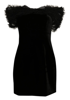 Alessandra Rich off-shoulder velvet mini dress - Black