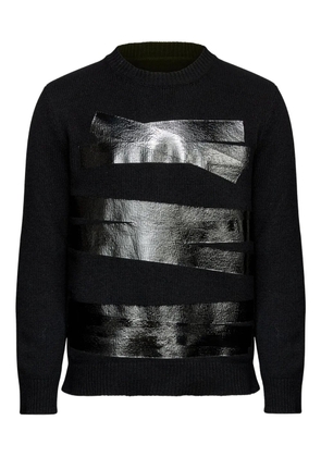 MM6 Maison Margiela metallic stripe knitted sweater - Black