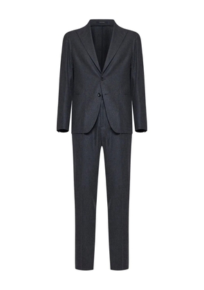 Tagliatore peak-lapels drawstring suit - Grey