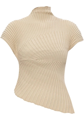 Cult Gaia ribbed-knit T-shirt - Neutrals