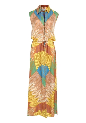 Amir Slama graphic-print maxi dress - Orange