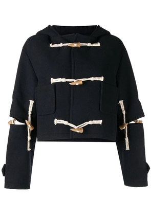 Rokh cut-out hooded duffle jacket - Blue