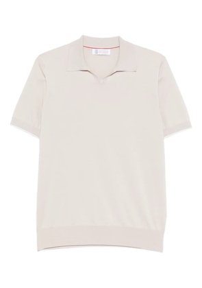 Brunello Cucinelli knitted cotton polo shirt - Neutrals