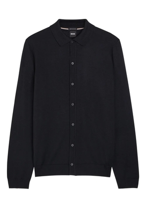 BOSS Helbert buttoned knitted shirt - Black