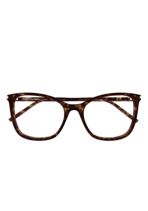 Saint Laurent Eyewear geometric-frame glasses - Brown