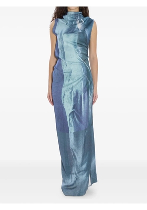 Jean Paul Gaultier geometric-print maxi dress - Blue