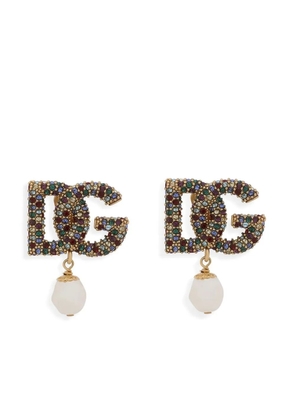 Dolce & Gabbana DG-logo rhinestone-embellished earrings - Gold
