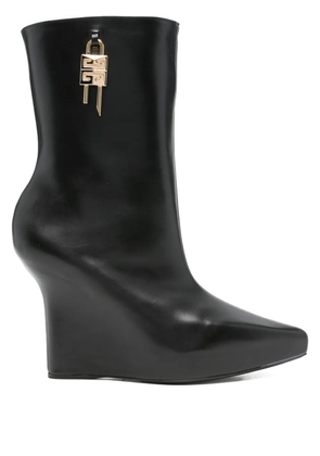 Givenchy Pre-Owned 120mm 4G lock-detail wedge boots - Black