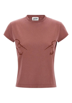 Jean Paul Gaultier The Needles embroidered faded T-shirt - Brown