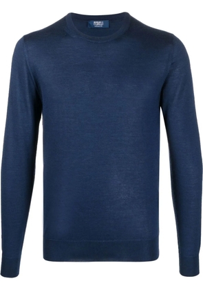 Fedeli ribbed crew neck jumper - Blue