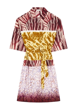 DRIES VAN NOTEN tropical-print wrap dress - Red
