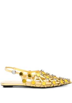 The Attico Grid ballerina shoes - Gold