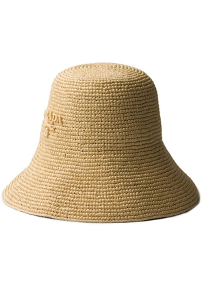 Prada crochet bucket hat - Neutrals