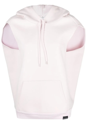Courrèges logo-embroidered jersey hoodie - Pink