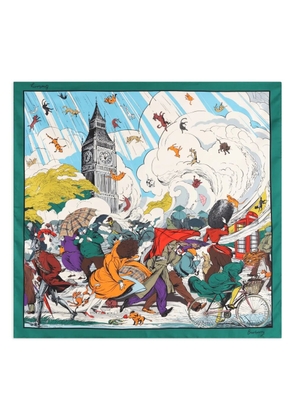Burberry printed silk scarf - Blue