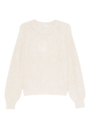 Marella embellished ribbed sweater - Neutrals