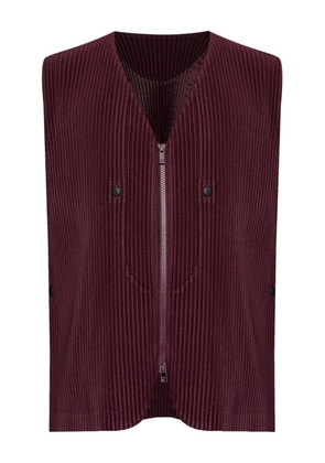 Homme Plissé Issey Miyake Quarry pleated zip-up gilet - Purple