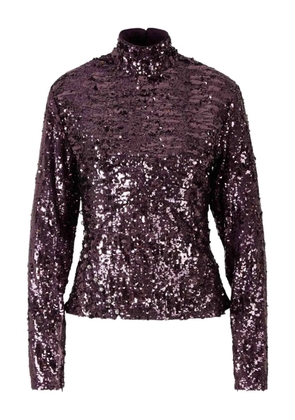 Rabanne sequin-detail long-sleeve top - Purple