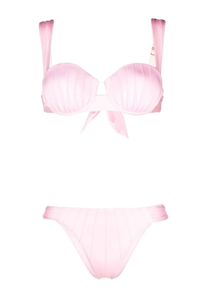 Noire Swimwear underwire-cup tie-fastening bikini set - Pink