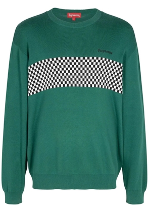 Supreme checkered panel crew-neck sweatshirt - Green