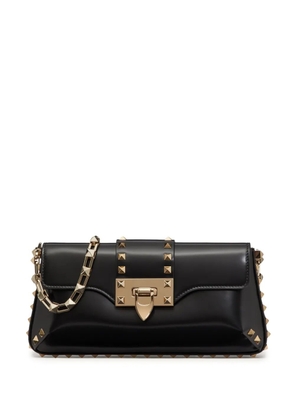 Valentino Garavani Rockstud brushed-leather shoulder bag - Black